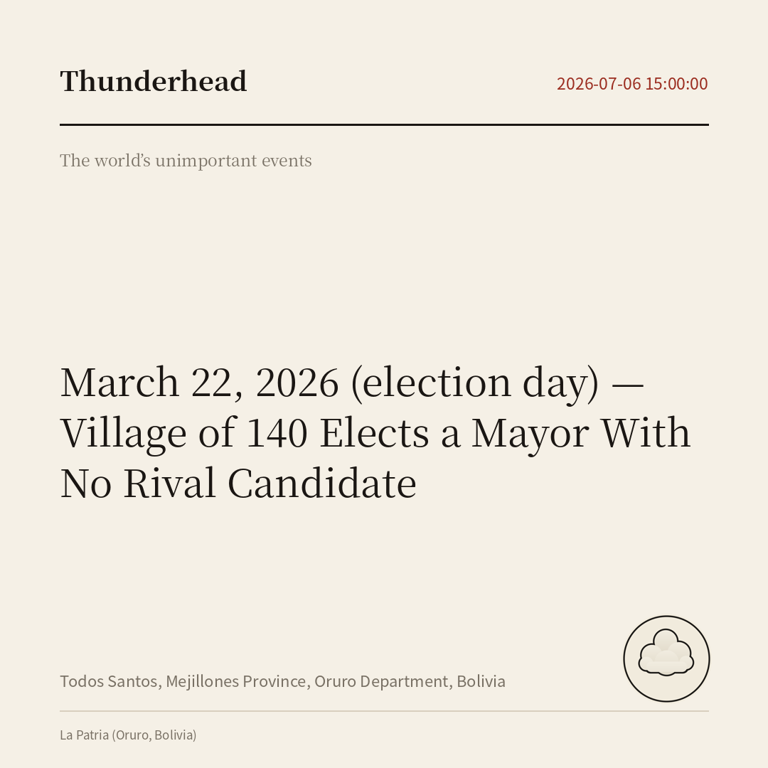 Village of 140 Elects a Mayor With No Rival Candidate