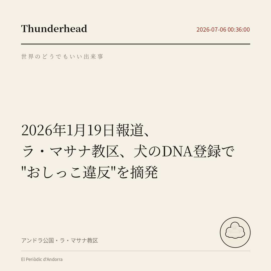 ラ・マサナ教区、犬のDNA登録で"おしっこ違反"を摘発