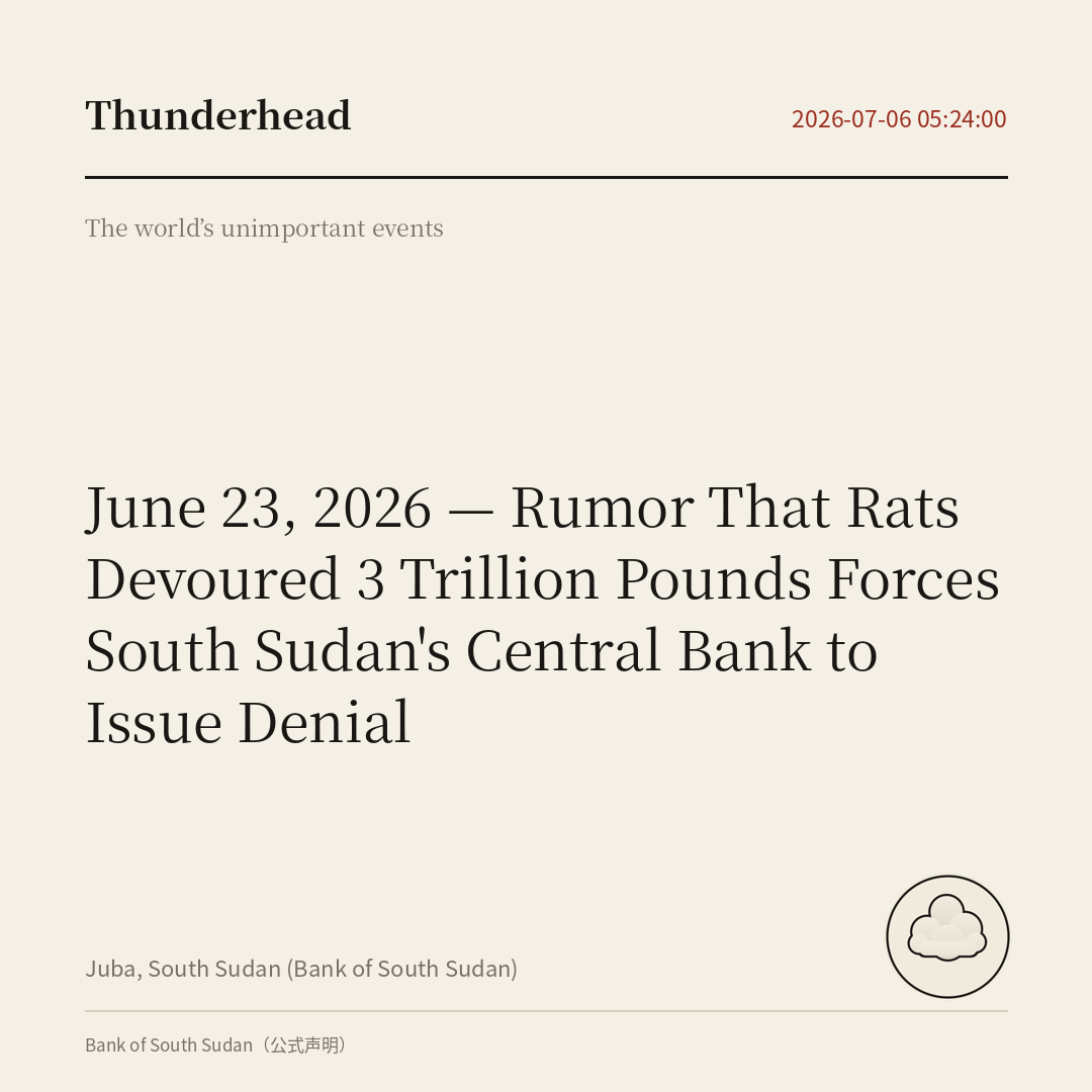 Rumor That Rats Devoured 3 Trillion Pounds Forces South Sudan's Central Bank to Issue Denial